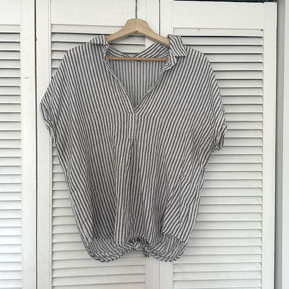 Per Se Striped Short Sleeve